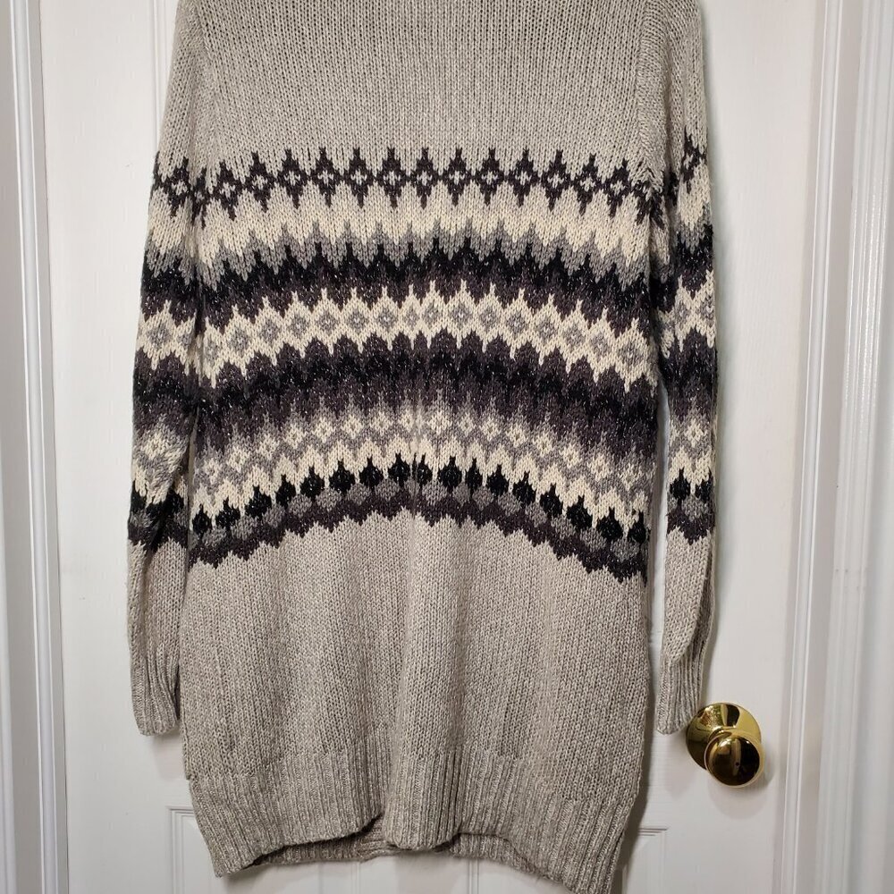Sonoma Life + Style Women's Long Patterned Cardigan Sweater w. Pockets Size LG - Picture 5 of 8